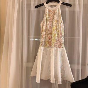 Revolution White and Gold Formal Kids Dress